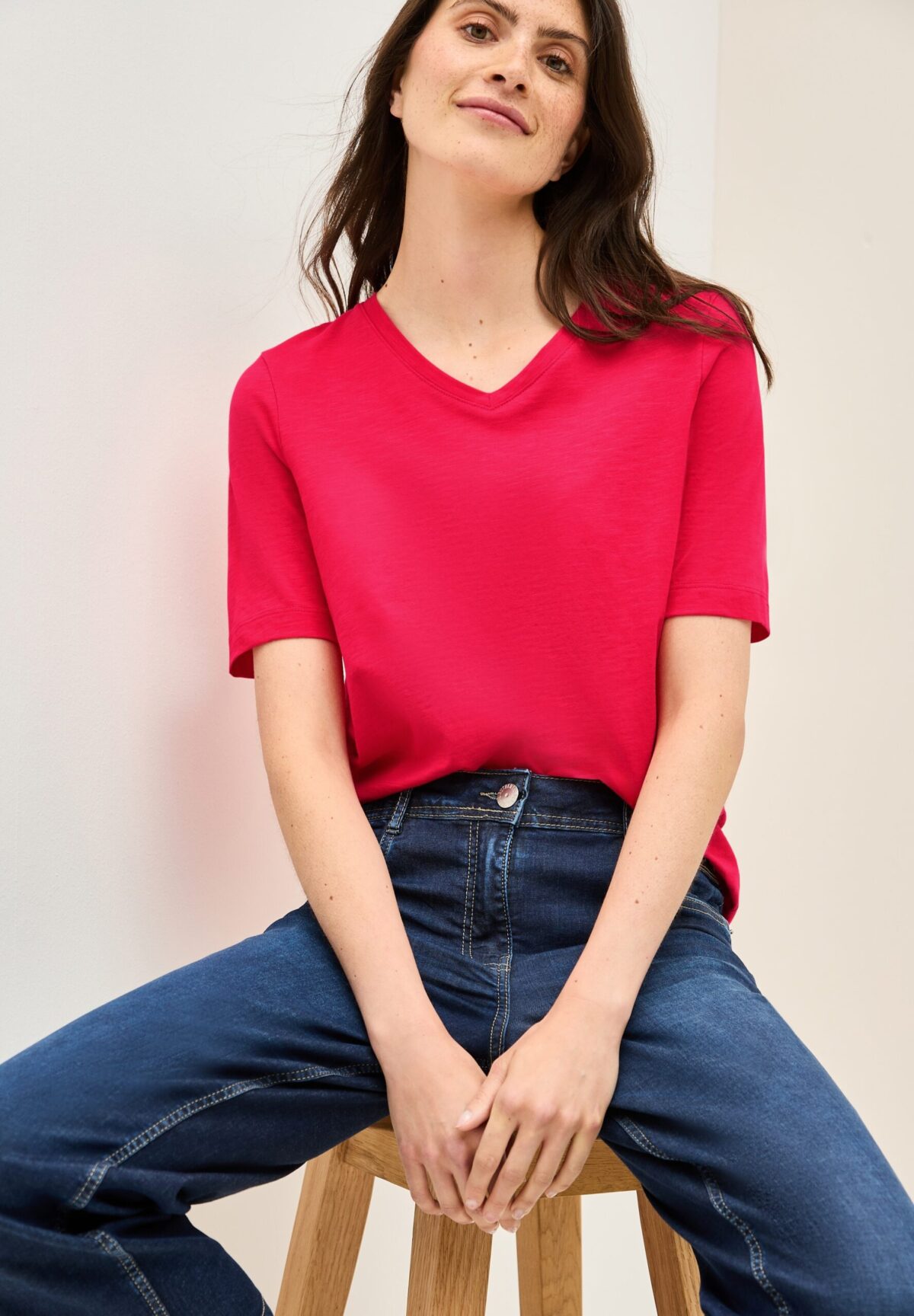 CECIL EXTRA_TOS Basic Solid V-Neck – Bild 6