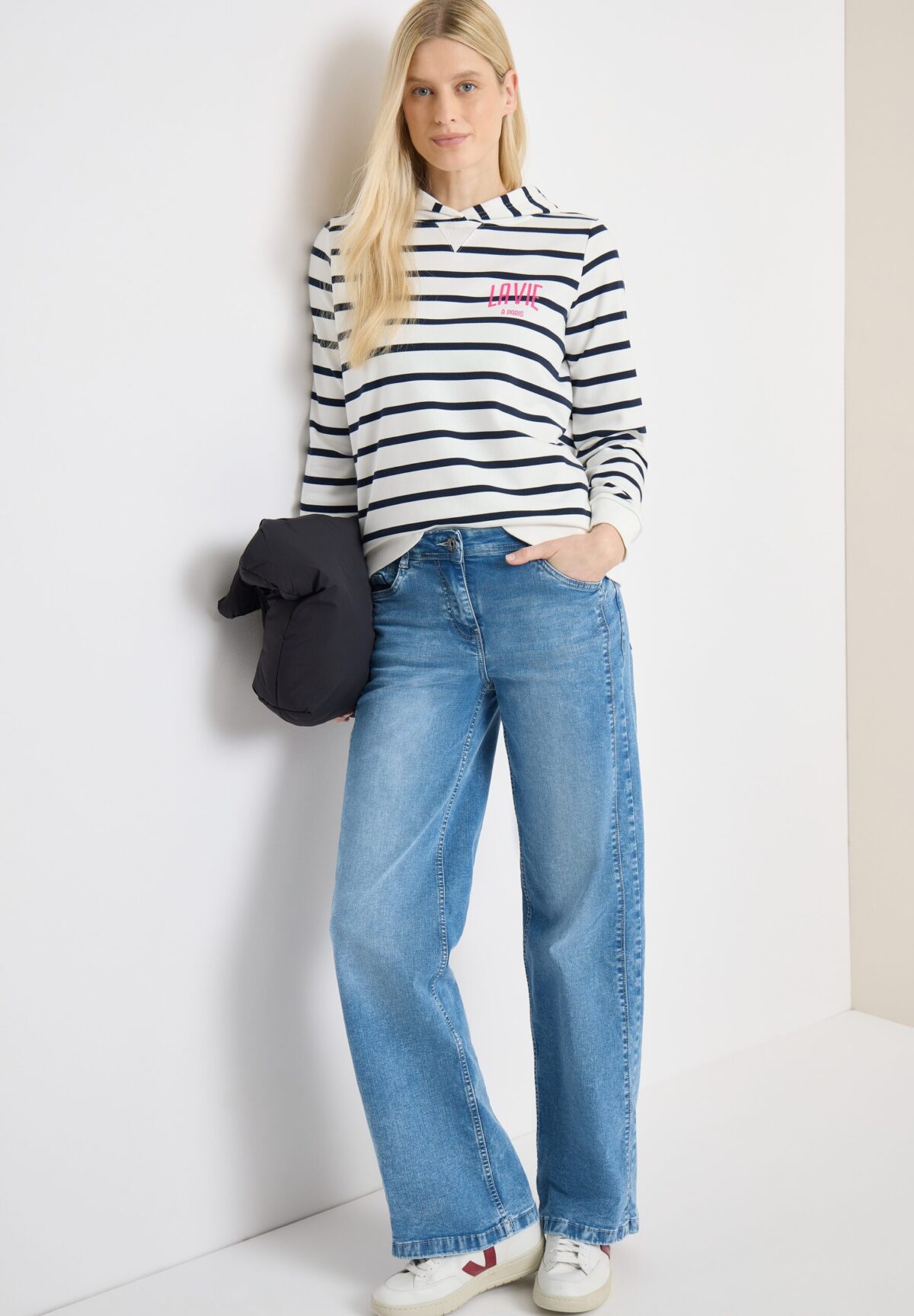 CECIL TOS Striped Hoody w. Chest Pri – Bild 2