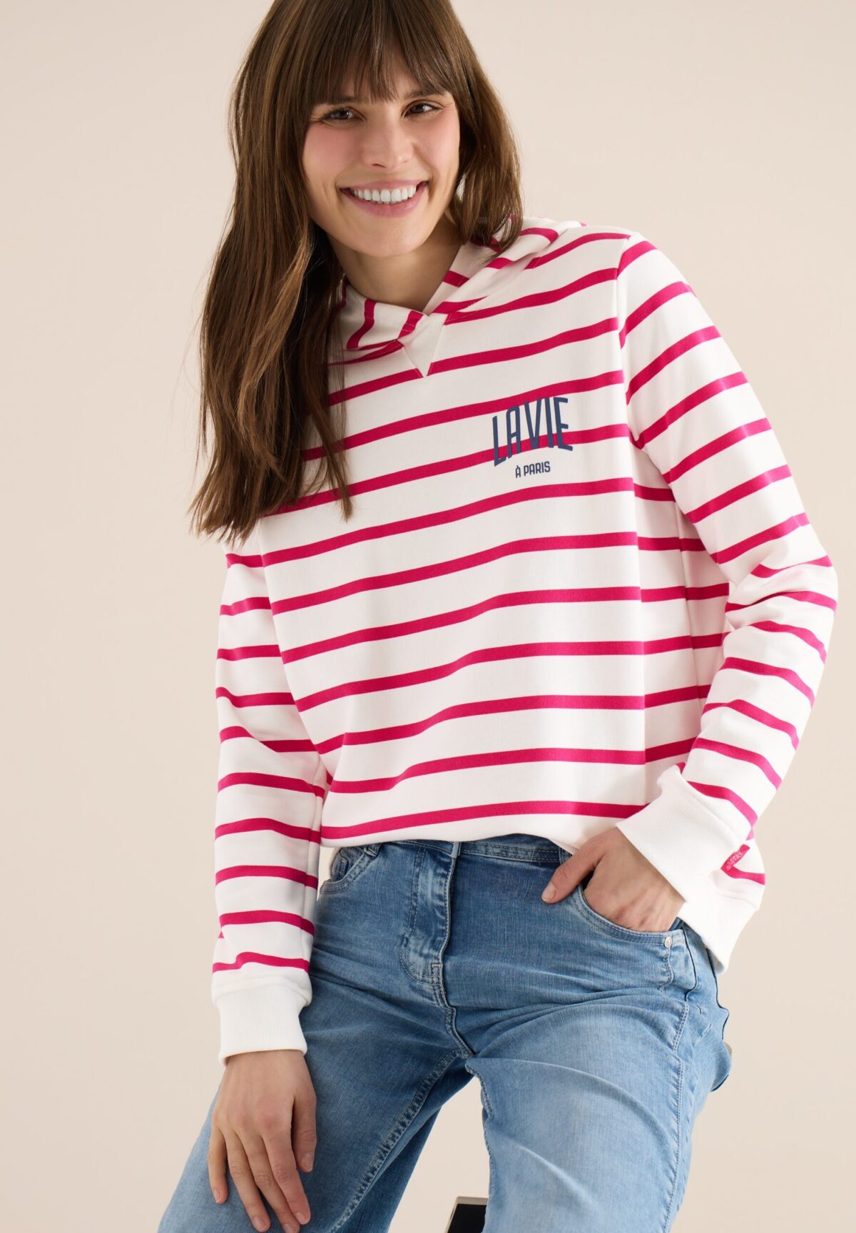 CECIL TOS Striped Hoody w. Chest Pri – Bild 5