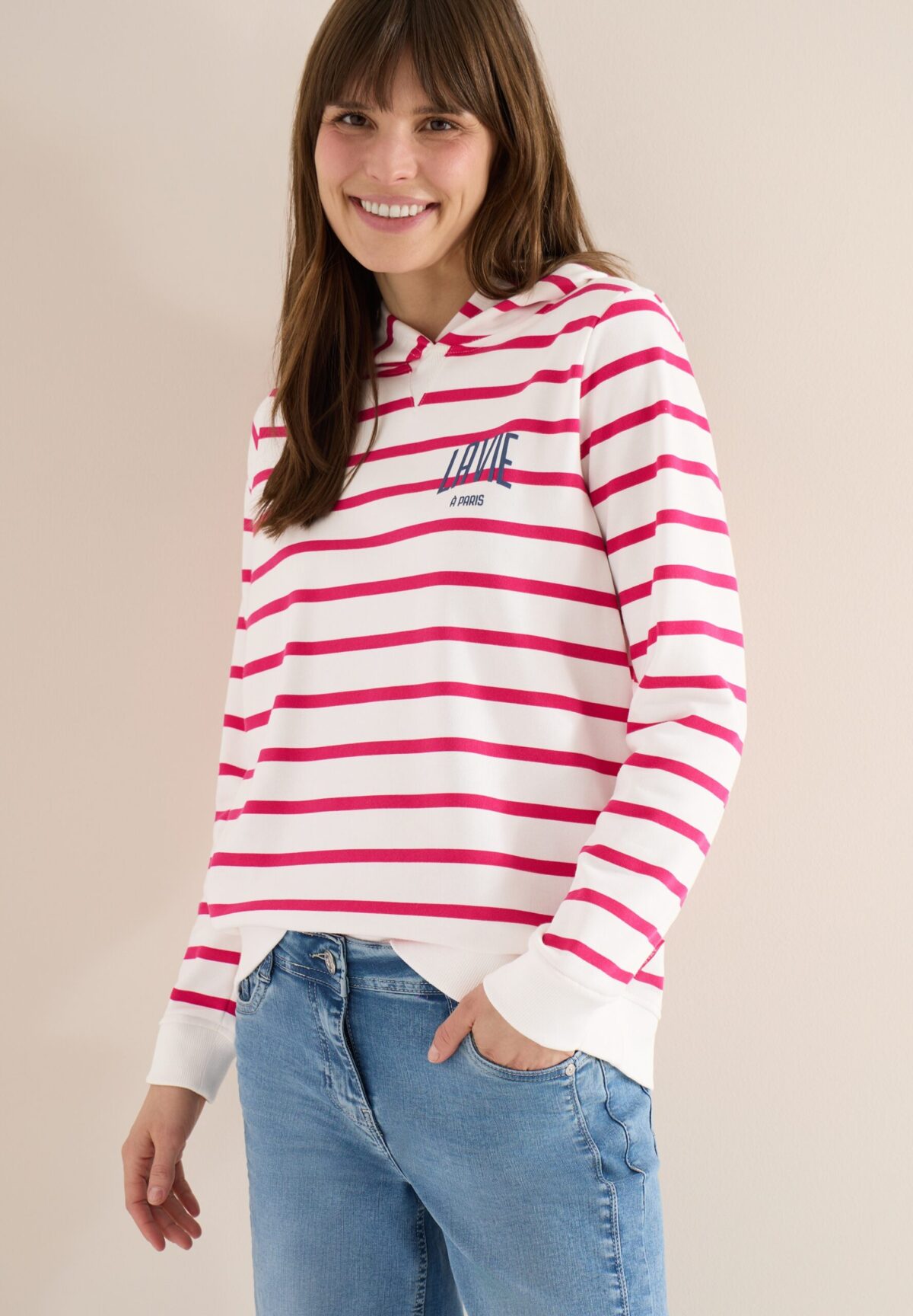 CECIL TOS Striped Hoody w. Chest Pri – Bild 6