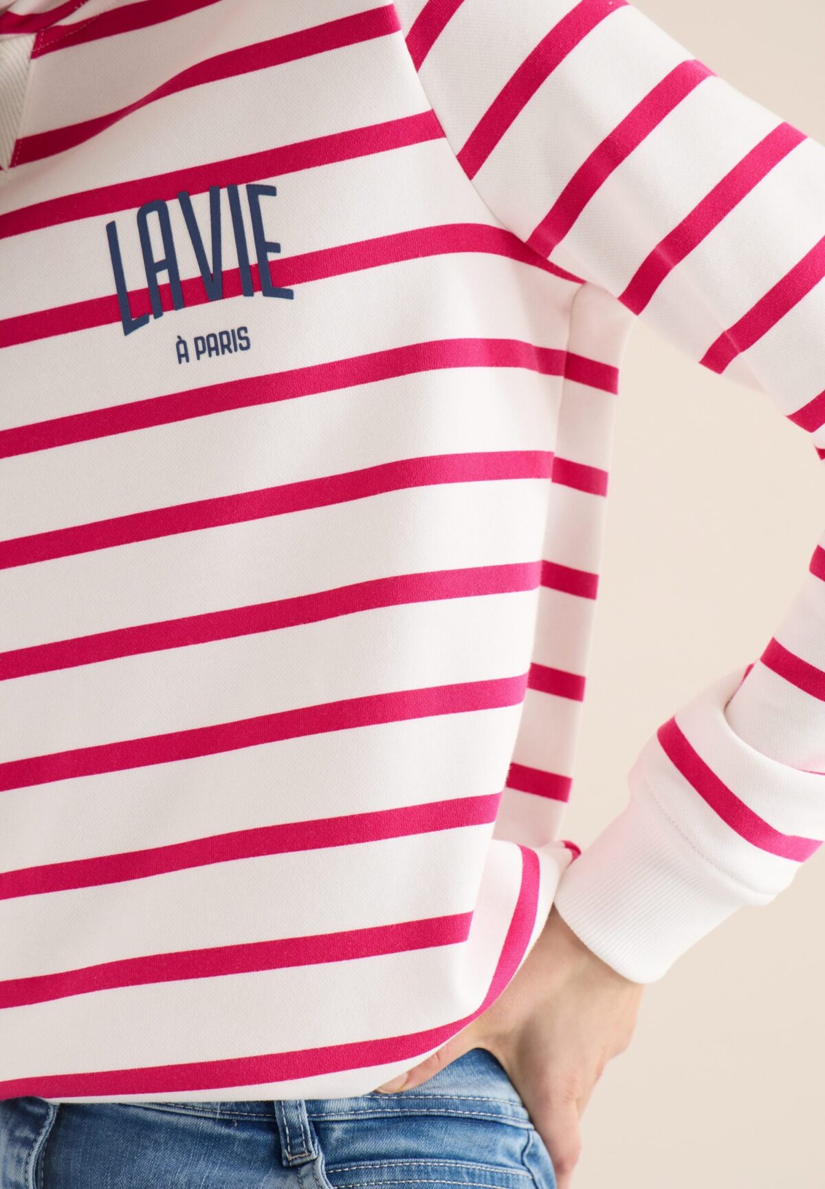 CECIL TOS Striped Hoody w. Chest Pri – Bild 7