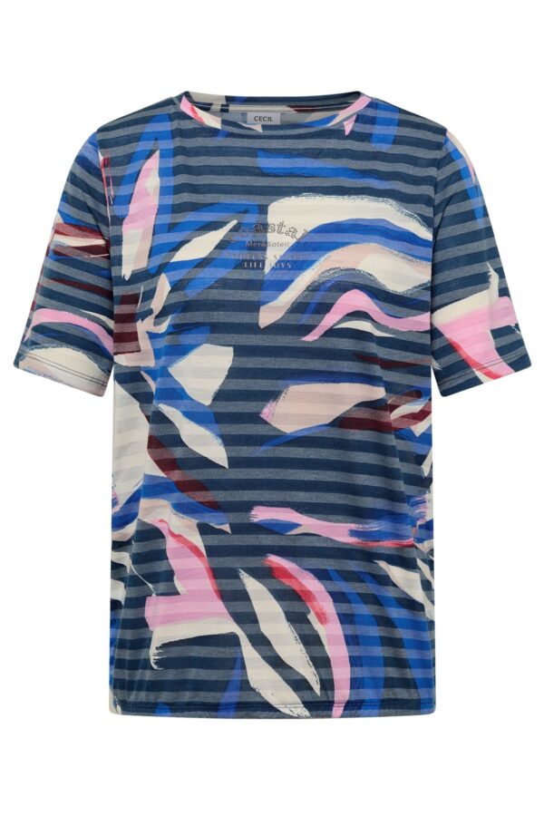 CECIL TOS Striped Burnout FP T-Shirt – Bild 3