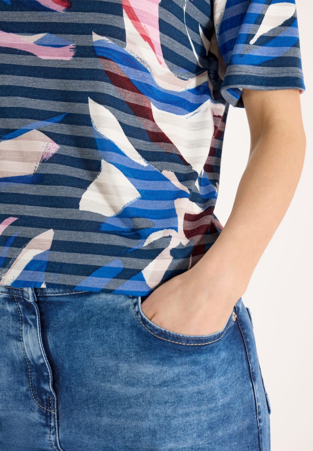 CECIL TOS Striped Burnout FP T-Shirt – Bild 4