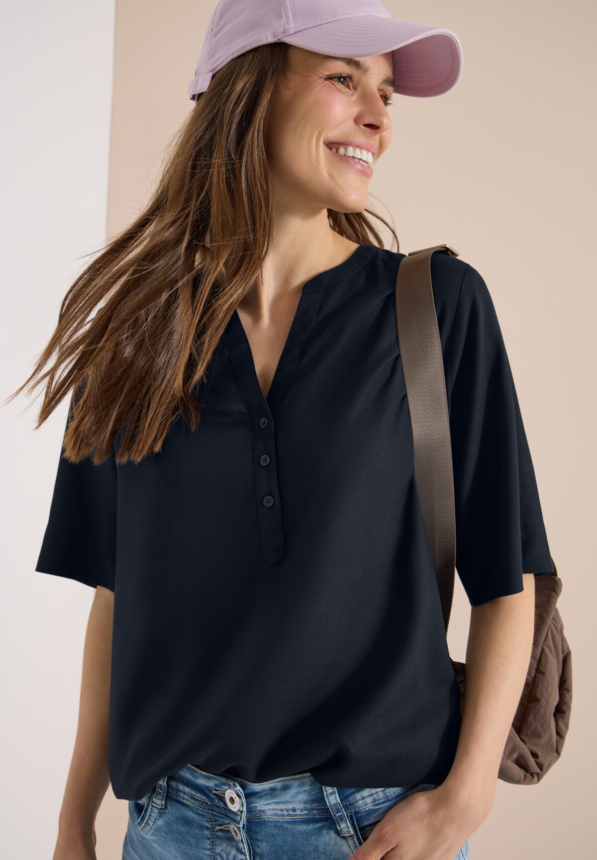 CECIL NOS Solid Splitneck Blouse – Bild 2